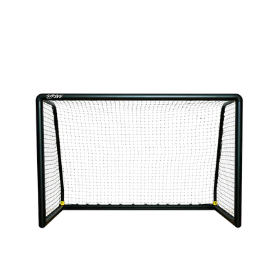Strive M4 4x6 ft backyard soccer goal with durable net and black aluminum frame